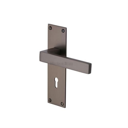 M.Marcus Heritage Brass Metro Door Handle on Backplate - Pair
