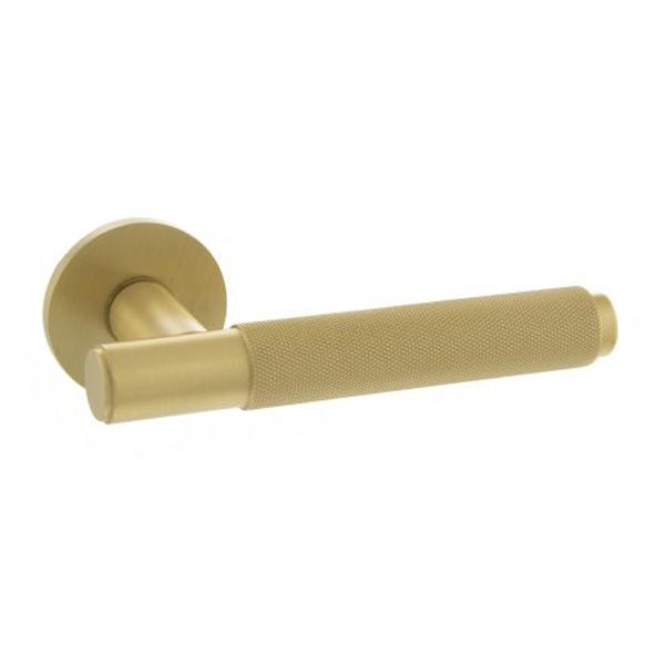 Atlantic Hardware Millhouse Brass Crompton Designer Door Handle on Slimline Rose - Pair