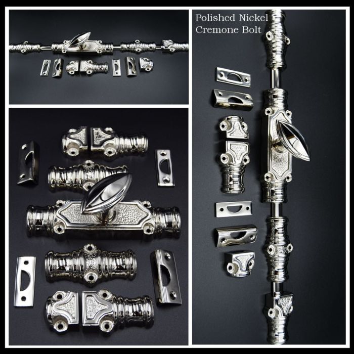 Polished Nickel Cremone Bolt with Knob