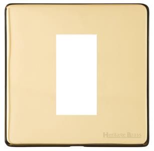 Heritage Brass Vintage Range Unlacquered Polished Brass, XUL - 1 Module Euro Plate