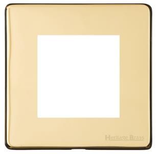 Heritage Brass Vintage Range Polished Brass, X01 - 2 Module Euro Plate
