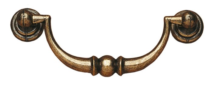 Hafele - Risle Drop Handle - Antique Brass - Centres 96mm