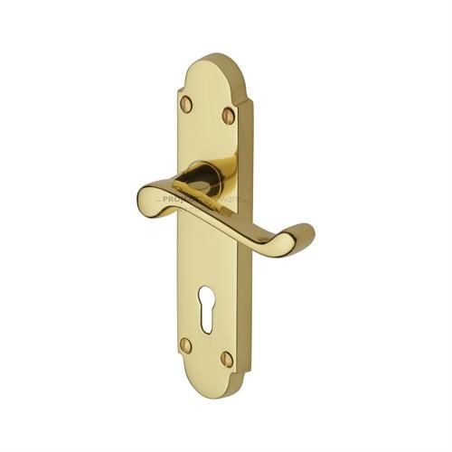 M.Marcus Heritage Brass Milton Door Handle on Backplate - Pair