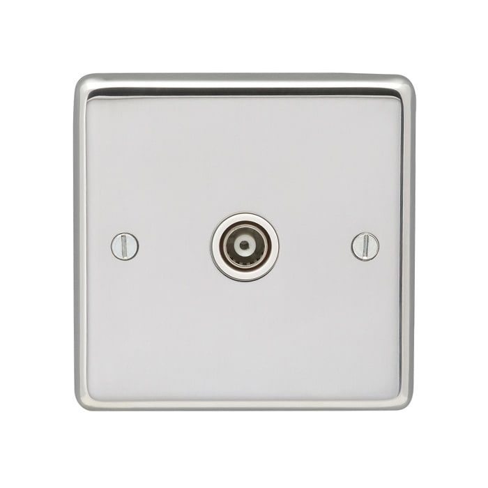 Eurolite - Stainless TV Socket - Polished Stainless Steel