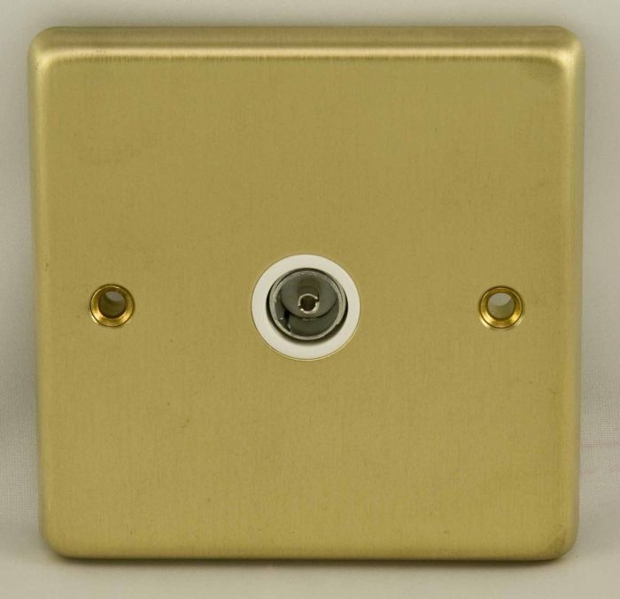 Eurolite - Stainless TV Socket - Satin Brass