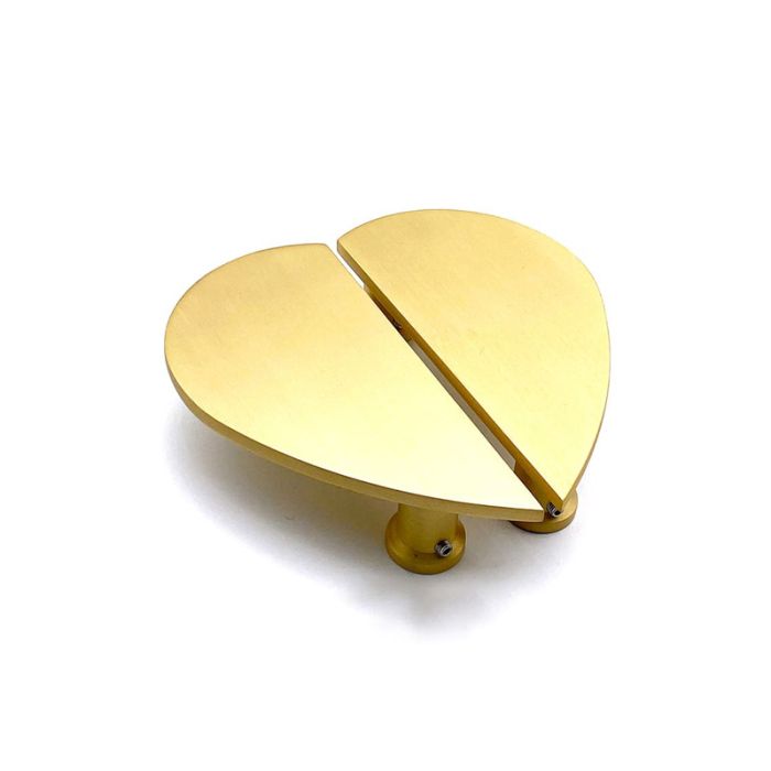 Spira Brass Heart Cupboard Handle - Pair