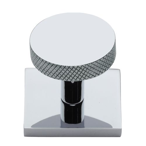 M.Marcus Heritage Brass Knurled Disc Cupboard Knob on Square Backplate