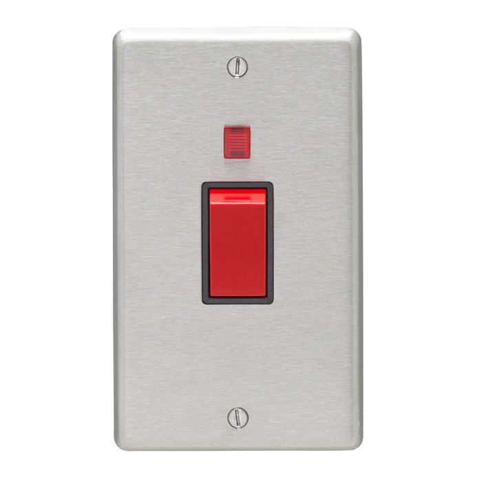Eurolite - Stainless Large 45Amp Switch with Neon Indicator - Satin Stainless Steel