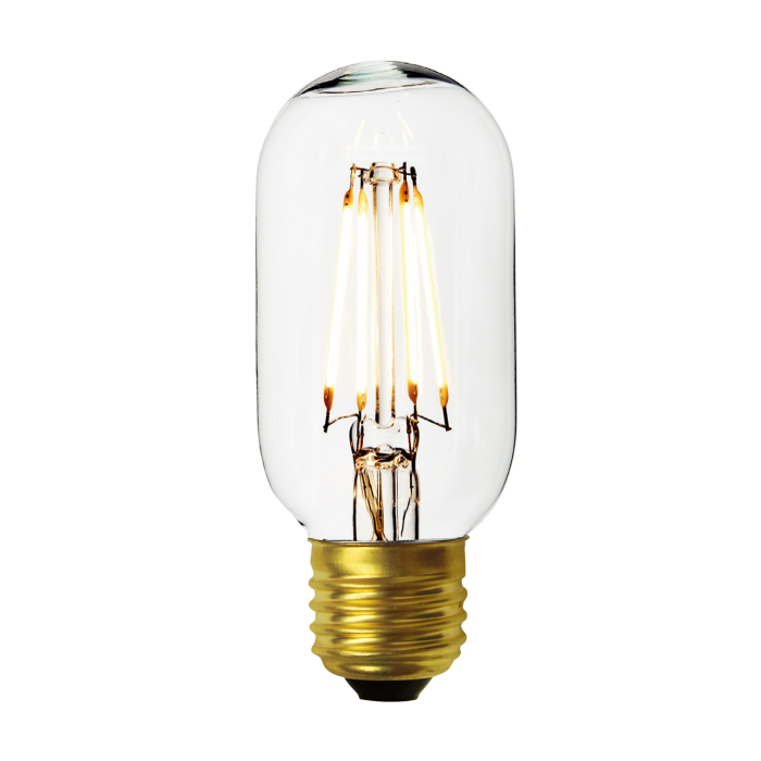 Industville - Vintage LED Edison Bulb Old Filament Lamp - 7W E27 Tube T45 - Clear