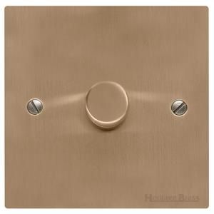 M.Marcus Heritage Brass - Elite Flat Plate - 1 Gang TED Dimmer - Antique Brass