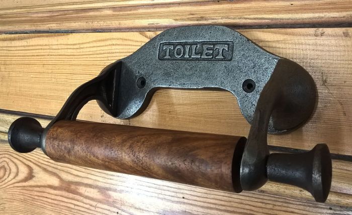 Iron and wood Toilet Roll Holder – Reproduction Antique style
