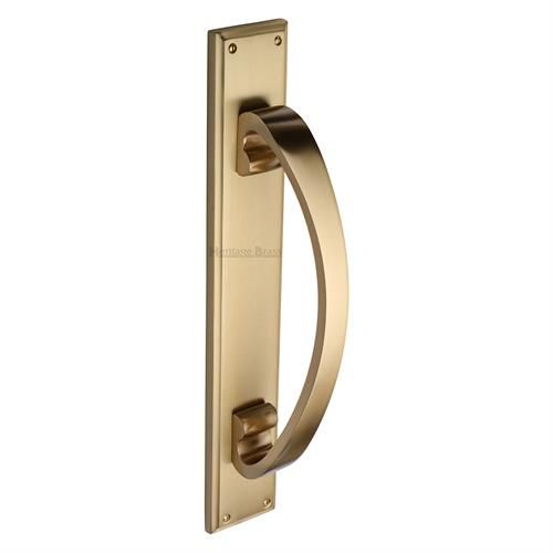 M.Marcus Heritage Brass Door Pull Handle on Backplate