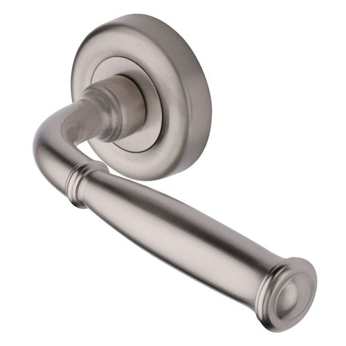 M.Marcus Heritage Brass Lincoln Door Handle on Round Rose - Pair