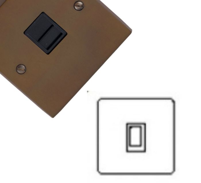 M.Marcus Heritage Brass - Contractor Plain Plate - 45A DP Cooker Switch with Neon - Victorian Bronze