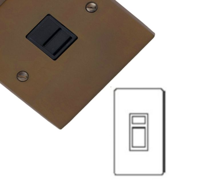 M.Marcus Heritage Brass - Contractor Plain Plate - 45A DP Cooker Switch with Neon (tall plate) - Victorian Bronze