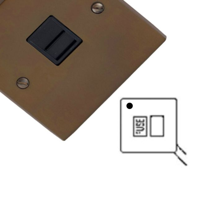 M.Marcus Heritage Brass - Contractor Plain Plate - Switched Spur with Neon + Cord (13 Amp) - Victorian Bronze
