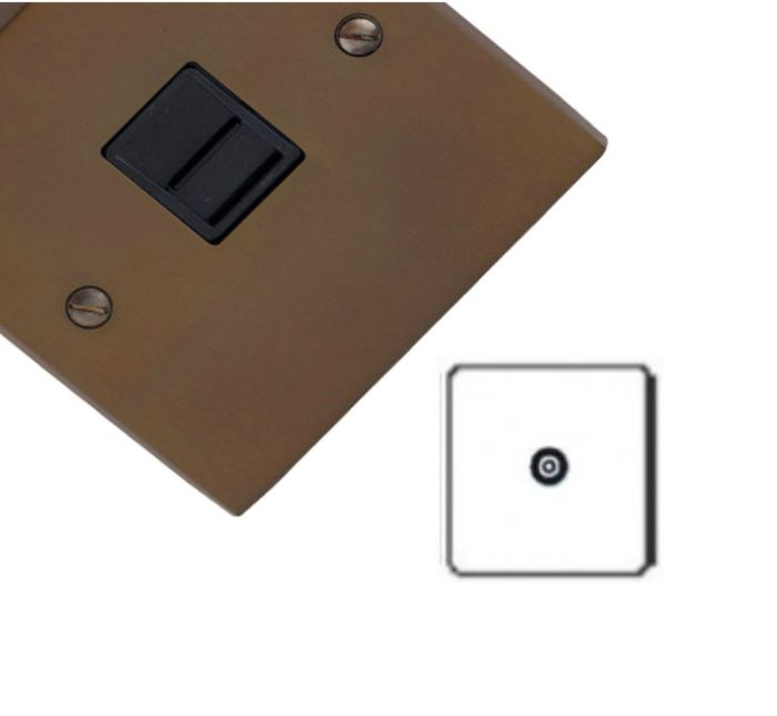 M.Marcus Heritage Brass - Contractor Plain Plate - 1 Gang Satellite Socket - Victorian Bronze