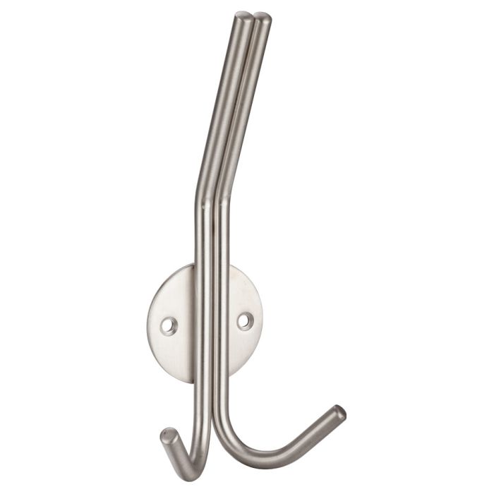 Zoo Hardware - Double Hat and Hook - Satin Stainless Steel