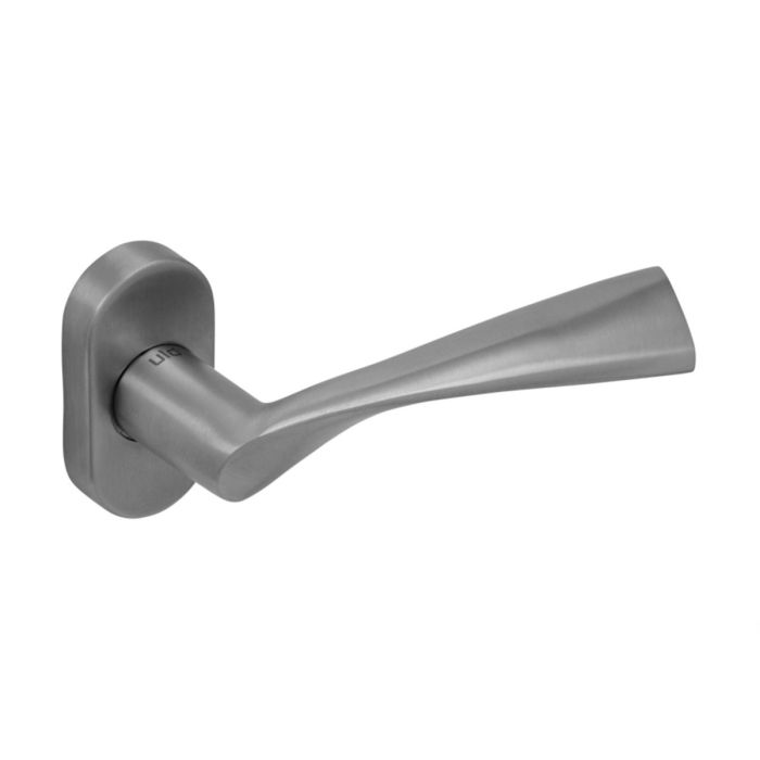 Blu Performance - Wing Door Handle on Oval Rose - Satin Stainless Steel - Pair