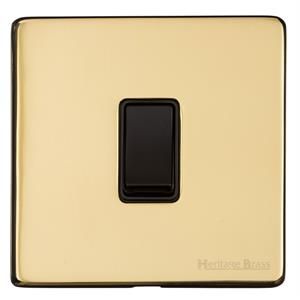 Heritage Brass Vintage Range Unlacquered Polished Brass, XUL - 20A Double Pole Switch