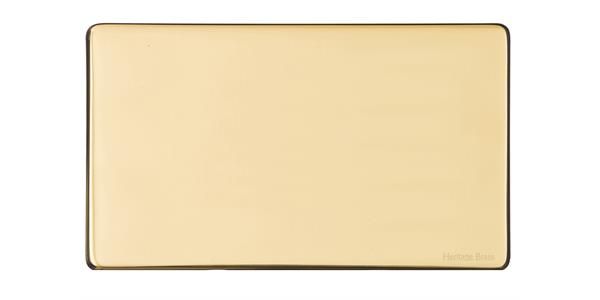 Heritage Brass Vintage Range Unlacquered Polished Brass, XUL - Double Blank Plate