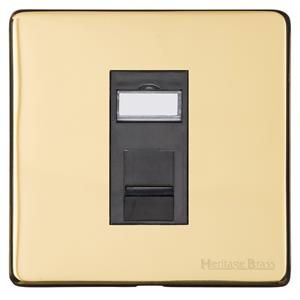 Heritage Brass Vintage Range Unlacquered Polished Brass, XUL - 1 Gang RJ45