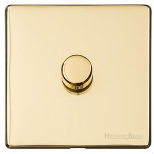 Heritage Brass Vintage Range Polished Brass, X01 - 1 Gang TED Dimmer (Compatible with LED Lamps)