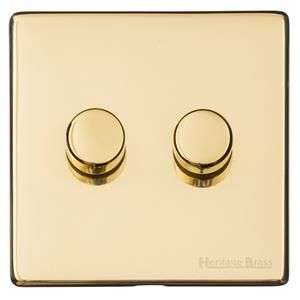 Heritage Brass Vintage Range Polished Brass, X01 - 2G Multi Location Secondary Dimmer
