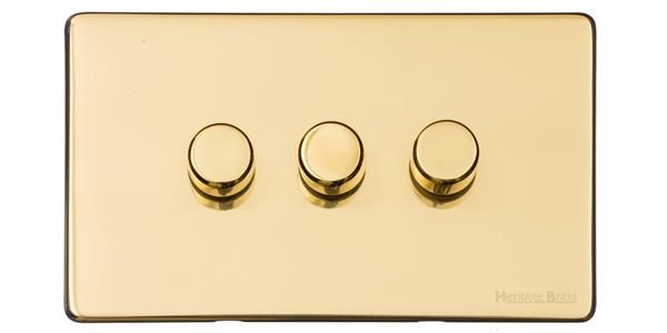 Heritage Brass Vintage Range Polished Brass, X01 - 3G Multi Location Secondary Dimmer