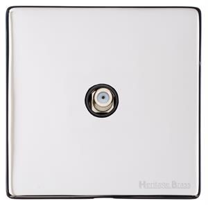 Heritage Brass Vintage Range Polished Chrome, X02 - 1 Gang Satellite Socket