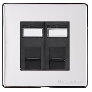 Heritage Brass Vintage Range Polished Chrome, X02 - 2 Gang RJ45