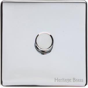 Heritage Brass Vintage Range Polished Chrome, X02 - 1 Gang TED Dimmer (Compatible with LED Lamps)
