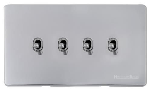 Heritage Brass Vintage Range Polished Chrome, X02 - 4 Gang Stockholm Toggle
