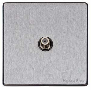 Heritage Brass Vintage Range Satin Chrome, X03 - 1 Gang Satellite Socket