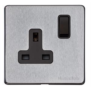 Heritage Brass Vintage Range Satin Chrome, X03 - Single Socket (13 Amp)