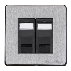 Heritage Brass Vintage Range Satin Chrome, X03 - 2 Gang Secondary Line Socket