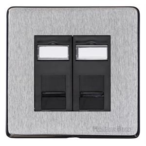Heritage Brass Vintage Range Satin Chrome, X03 - 2 Gang Master Line Socket