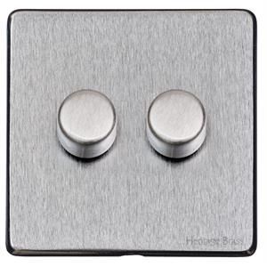 Heritage Brass Vintage Range Satin Chrome, X03 - 2G Multi Location Secondary Dimmer