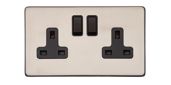 Heritage Brass Vintage Range Satin Nickel, X05 - Double Socket (13 Amp)