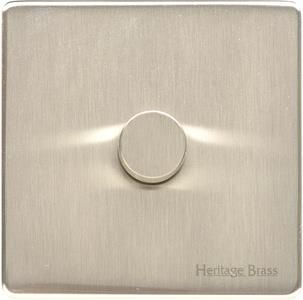 Heritage Brass Vintage Range Satin Nickel, X05 - 1 Gang TED Dimmer (Compatible with LED Lamps)
