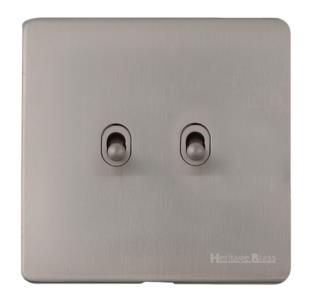 Heritage Brass Vintage Range Satin Nickel, X05 - 2 Gang Stockholm Toggle