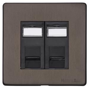Heritage Brass Vintage Range Matt Bronze, X09 - 2 Gang RJ45
