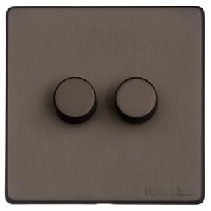 Heritage Brass Vintage Range Matt Bronze, X09 - 2G Multi Location Secondary Dimmer