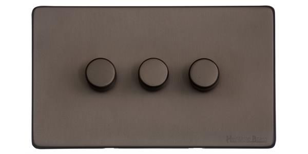 Heritage Brass Vintage Range Matt Bronze, X09 - 3G Multi Location Primary Dimmer