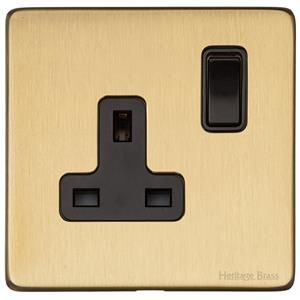 Heritage Brass Vintage Range Satin Brass, X44 - Single Socket (13 Amp)