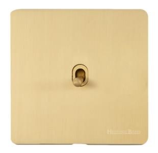 Heritage Brass Vintage Range Satin Brass, X44 - 1 Gang Intermediate Stockholm Toggle