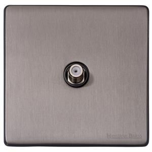 Heritage Brass Vintage Range Satin Black Nickel, X66 - 1 Gang Satellite Socket