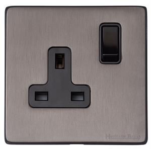 Heritage Brass Vintage Range Satin Black Nickel, X66 - Single Socket (13 Amp)