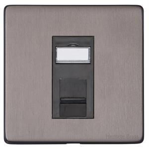 Heritage Brass Vintage Range Satin Black Nickel, X66 - 1 Gang RJ45