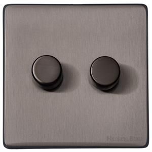 Heritage Brass Vintage Range Satin Black Nickel, X66 - 2G Multi Location Secondary Dimmer